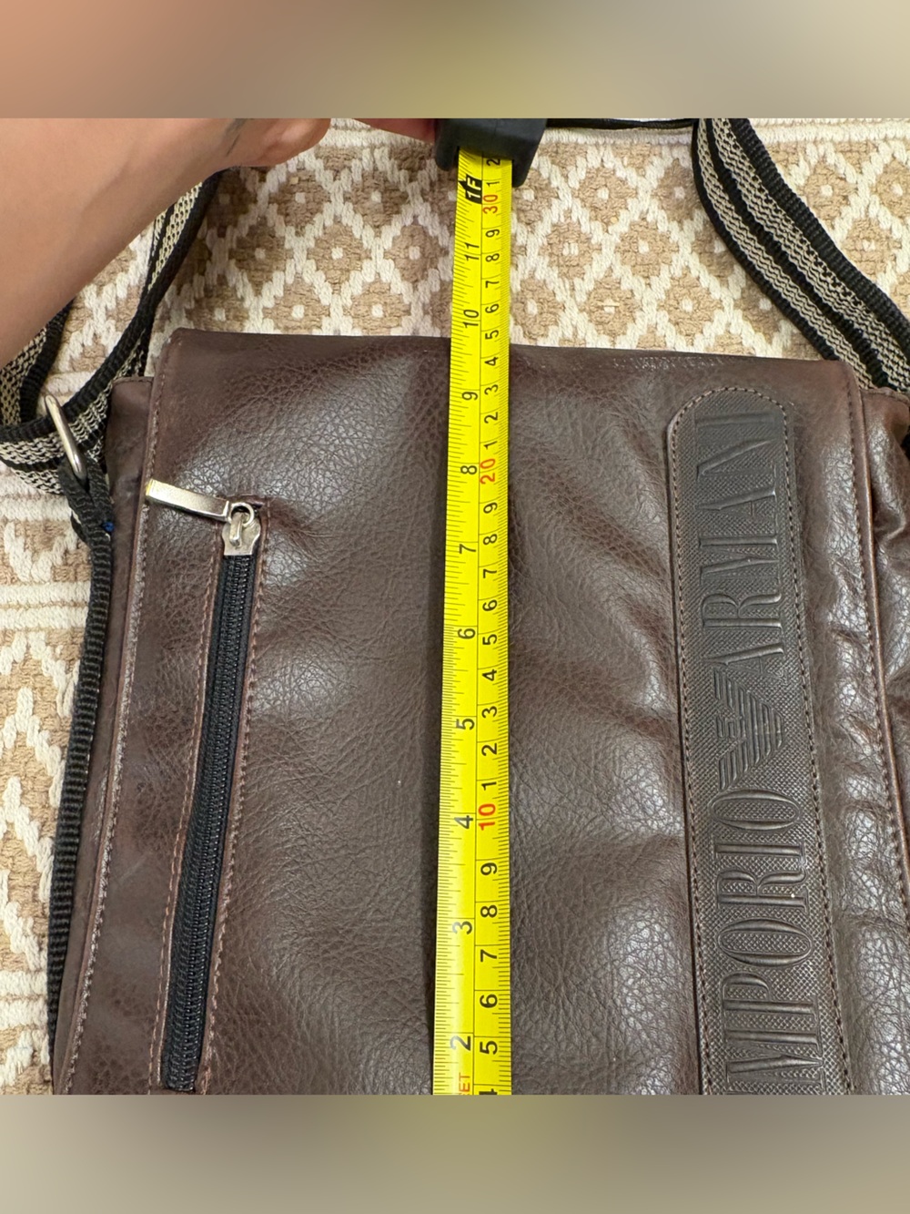 Emporio Armani Brown Leather Crossbody Bag - Unisex